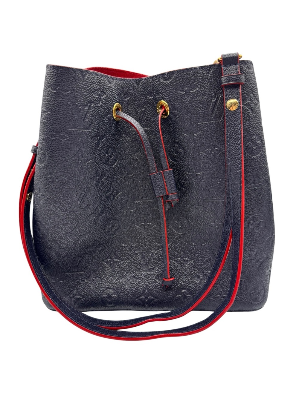 Louis Vuitton Monogram Empreinte Neonoe Handbag Leather MM Navy/Red